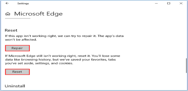 how to fix microsoft edge not working